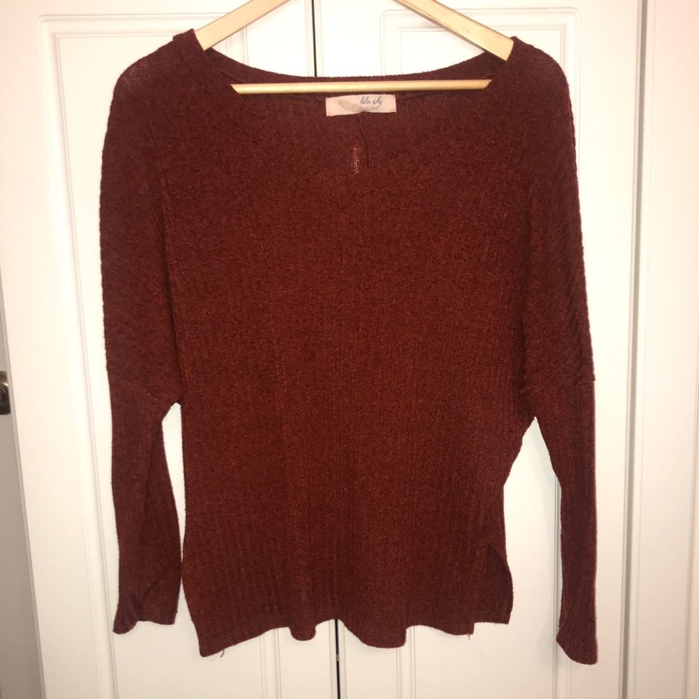 red/rusty sweater from Lizard thicket boutique